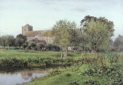 Dorchester Abbey, Near Wallingford, Autumn Evening by Newton Bennett